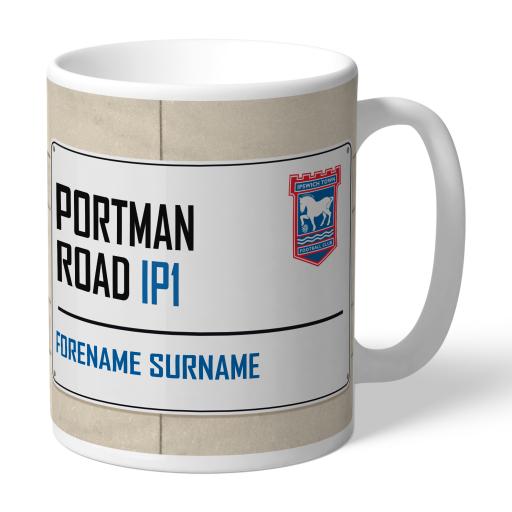 Personalised Ipswich Town FC Street Sign Mug.