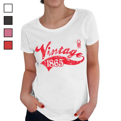 Personalised Nottingham Forest FC Ladies Vintage T-Shirt.