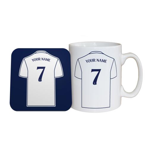 Personalised Tottenham Hotspur Shirt Mug & Coaster Set.