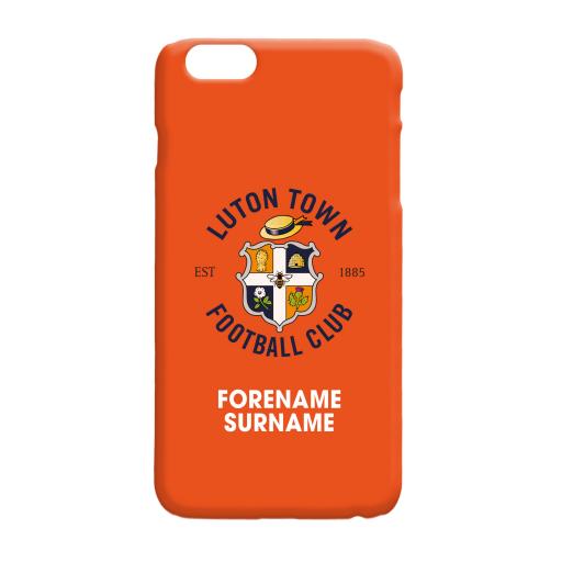 Personalised Luton Town FC Bold Crest Hard Back Phone Case.