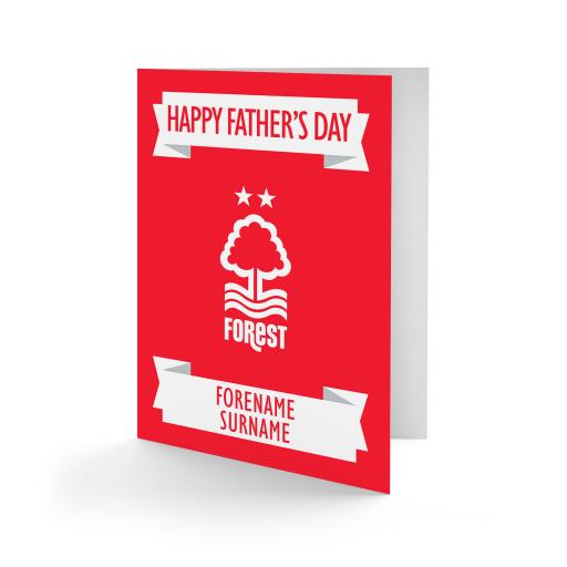 Personalised Nottingham Forest FC Crest Father's Day Card.