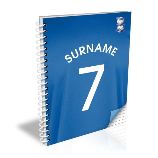 Personalised Birmingham City FC Shirt Notebook.