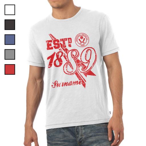 Personalised Sheffield United FC Mens Established T-Shirt.