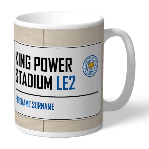 Personalised Leicester City FC Street Sign Mug.