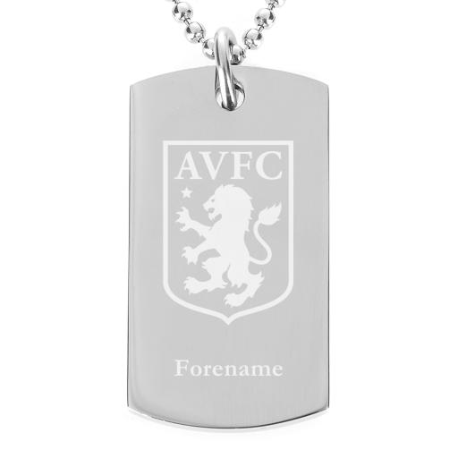 Personalised Aston Villa FC Crest Dog Tag Pendant.