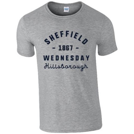 Personalised Sheffield Wednesday FC Stadium Vintage T-Shirt.