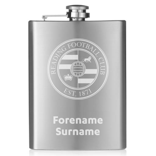 Personalised Reading FC Crest Hip Flask.