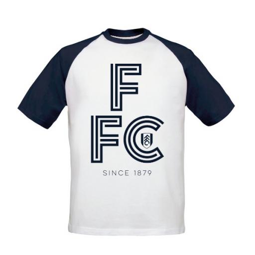 Personalised Fulham FC Initial Baseball T-Shirt.