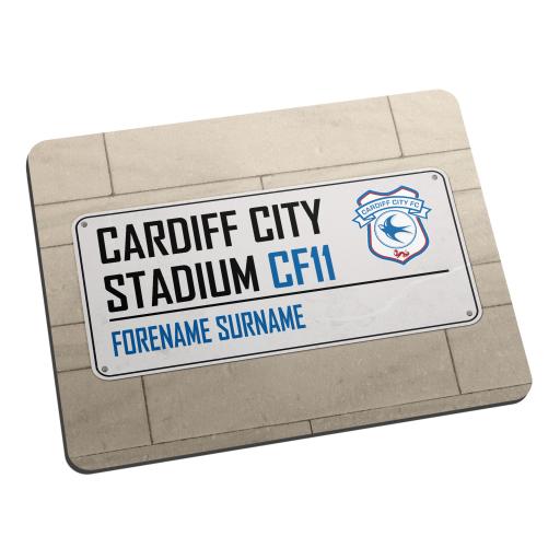 Personalised Cardiff City FC Street Sign Mouse Mat.