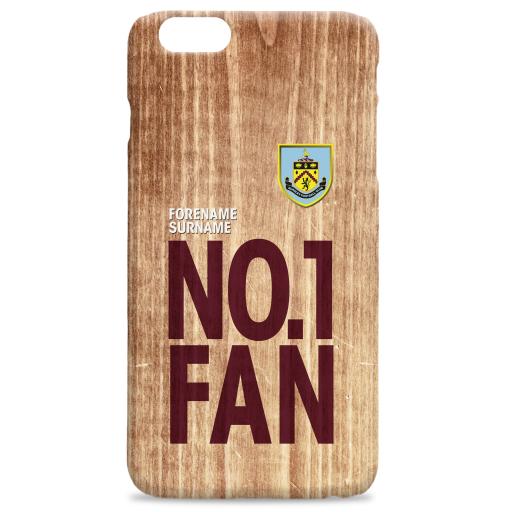 Personalised Burnley FC No 1 Fan Hard Back Phone Case.