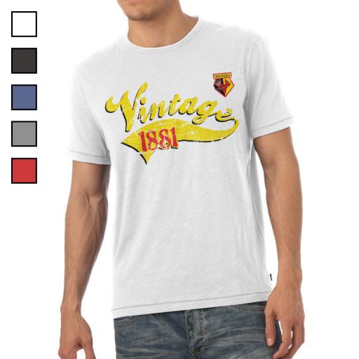 Personalised Watford FC Mens Vintage T-Shirt.