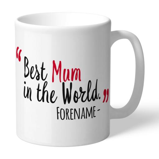 Personalised Watford FC Best Mum In The World Mug.
