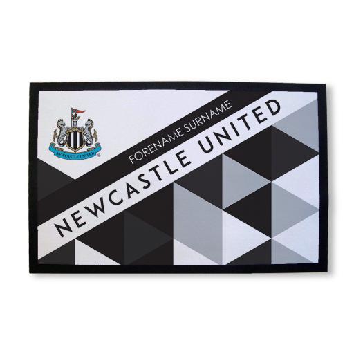 Personalised Newcastle United FC Patterned Door Mat.