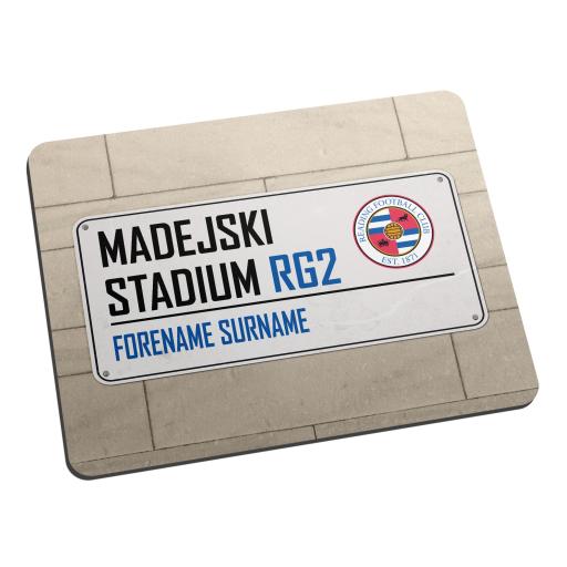 Personalised Reading FC Street Sign Mouse Mat.