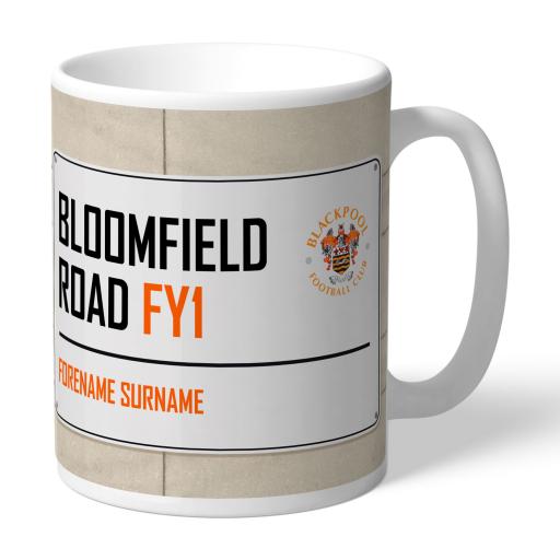 Personalised Blackpool FC Street Sign Mug.