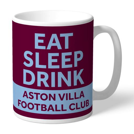 Personalised Aston Villa FC Eat Sleep Drink Mug.