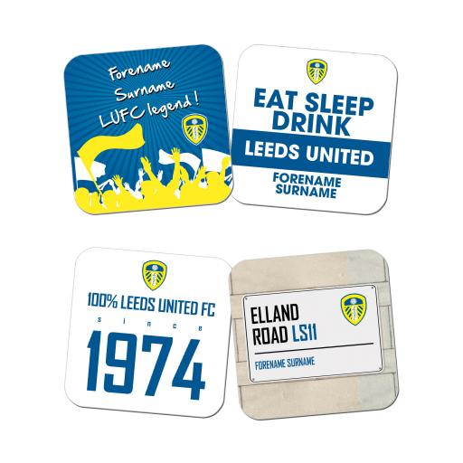 Personalised Leeds United FC Coasters.