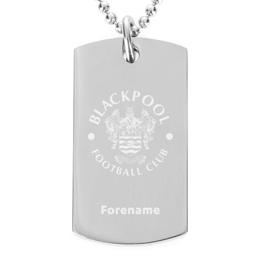Personalised Blackpool FC Crest Dog Tag Pendant.