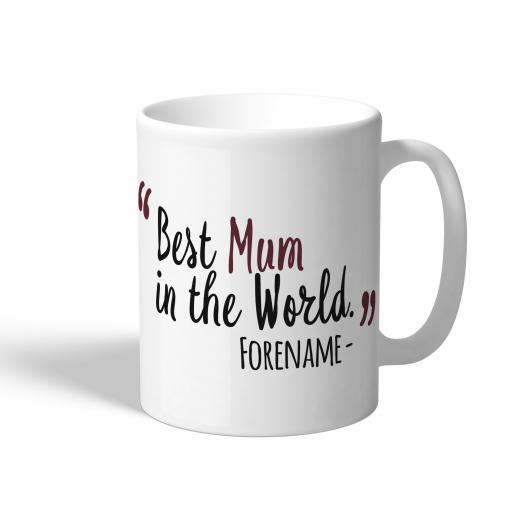 Personalised West Ham United FC Best Mum In The World Mug.