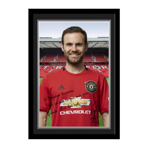 Personalised Manchester United FC Mata Autograph Photo Framed.
