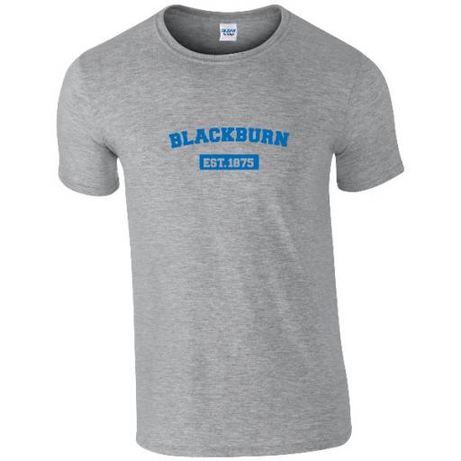 Personalised Blackburn Rovers FC Varsity Established T-Shirt.
