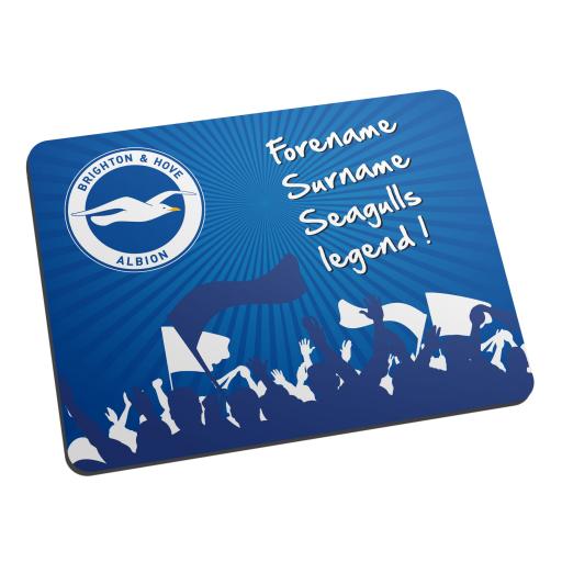 Personalised Brighton & Hove Albion FC Legend Mouse Mat.