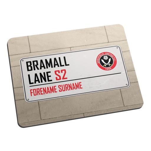 Personalised Sheffield United FC Street Sign Mouse Mat.