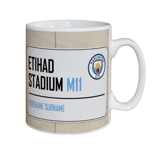 Personalised Manchester City FC Street Sign Mug.