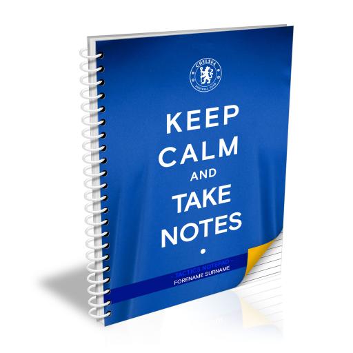 Personalised Chelsea FC Keep Calm Notebook.