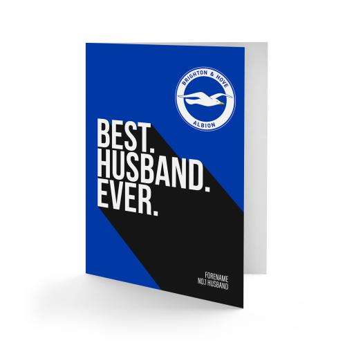 Personalised Brighton & Hove Albion FC Best Husband Ever Card.