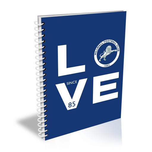 Personalised Millwall Love Notebook.