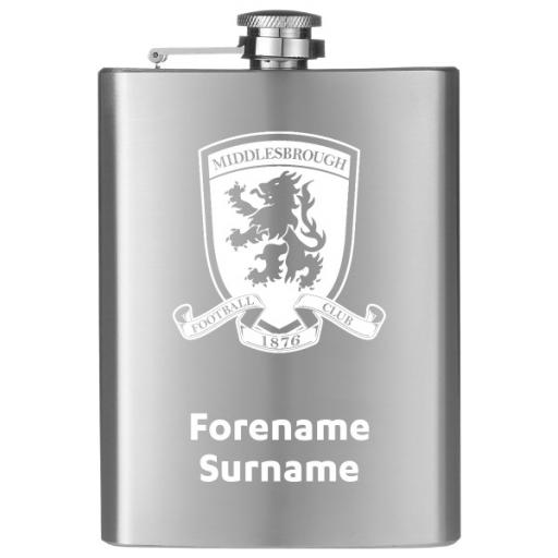 Personalised Middlesbrough FC Crest Hip Flask.