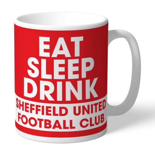 Personalised Sheffield United FC Eat Sleep Drink Mug.