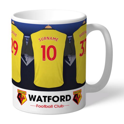 Personalised Watford FC Dressing Room Mug.
