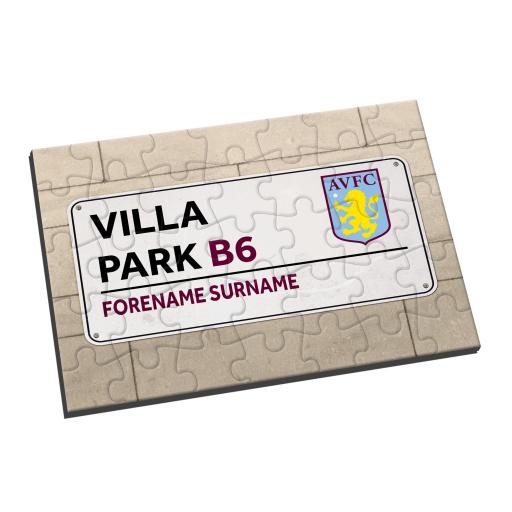 Personalised Aston Villa FC Street Sign Jigsaw.