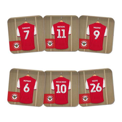 Personalised Brentford FC Dressing Room Coasters.