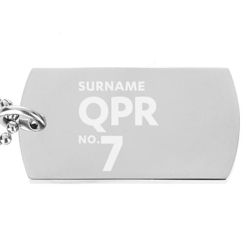 Personalised Queens Park Rangers FC Number Dog Tag Pendant.