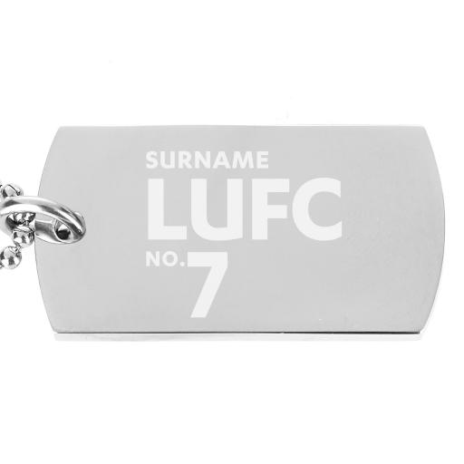 Personalised Leeds United FC Number Dog Tag Pendant.