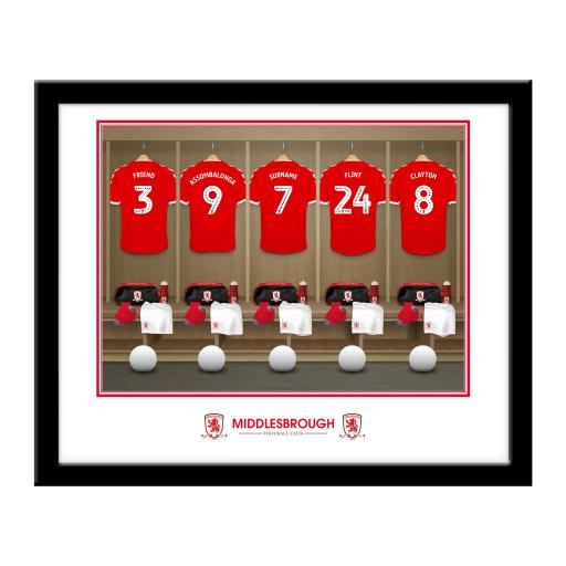 Personalised Middlesbrough FC Dressing Room Framed Print.