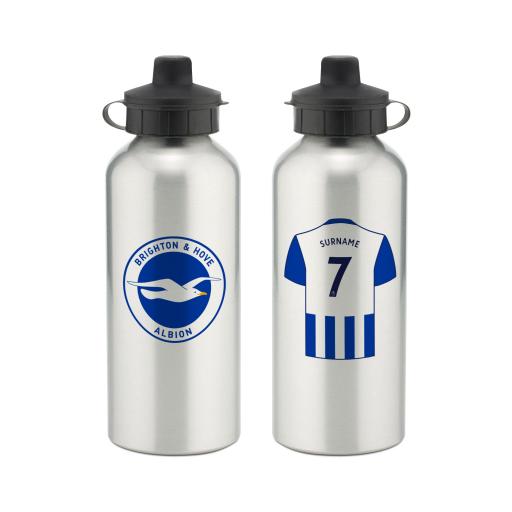 Personalised Brighton & Hove Albion FC Aluminium Water Bottle.