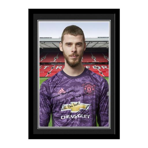 Personalised Manchester United FC De Gea Autograph Photo Framed.