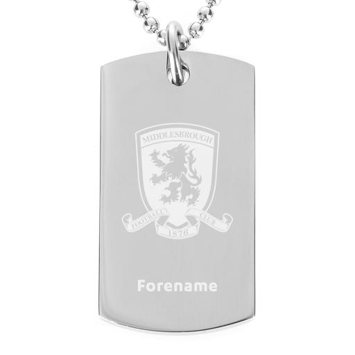 Personalised Middlesbrough FC Crest Dog Tag Pendant.