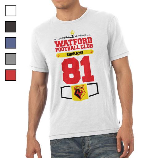 Personalised Watford FC Mens Club T-Shirt.