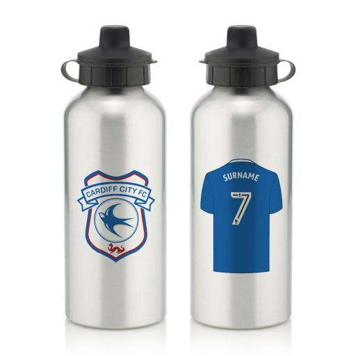 Personalised Cardiff City FC Aluminium Water Bottle.