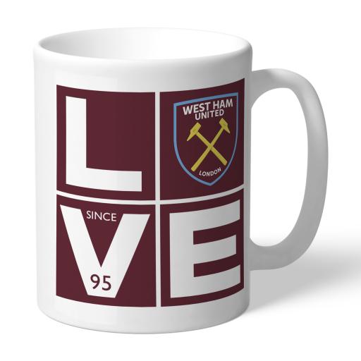 Personalised West Ham United FC Love Mug.
