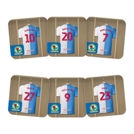 Personalised Blackburn Rovers FC Dressing Room Coasters.