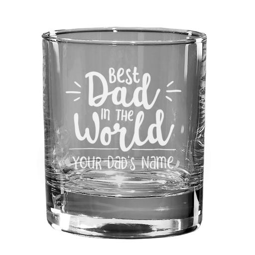 Personalised Personalised Best Dad in the World Whiskey Tumbler.