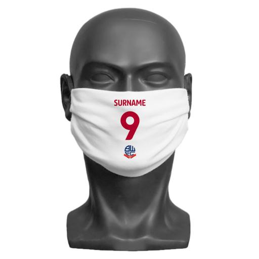 Bolton Wanderers FC Back of Shirt Adult Face Mask (Medium)