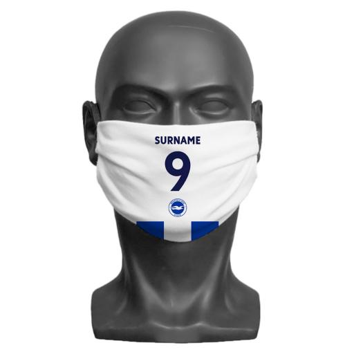 Brighton & Hove Albion FC Back of Shirt Adult Face Mask (Medium)