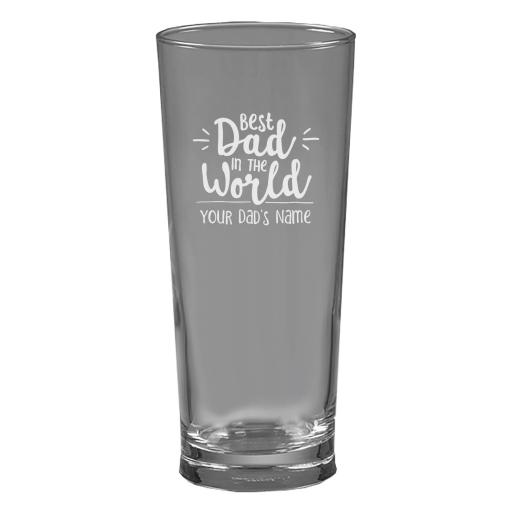 Personalised Personalised Best Dad in the World Beer Glass.